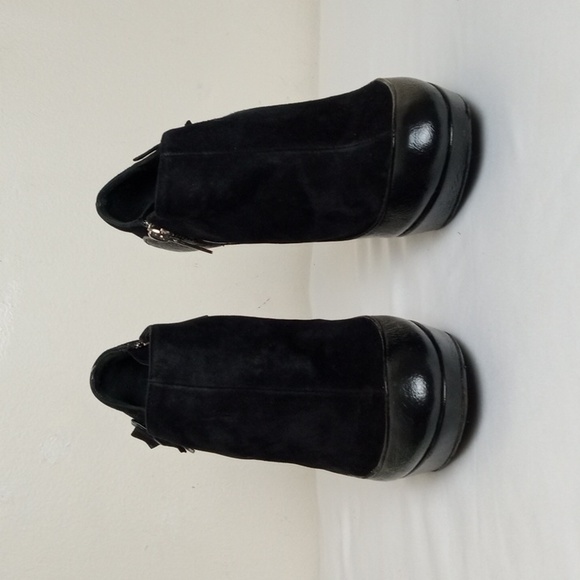 Dior (Authentic) Black Suede & Leather Ankle Bootie Heel Sz 36.5 - Picture 6 of 16